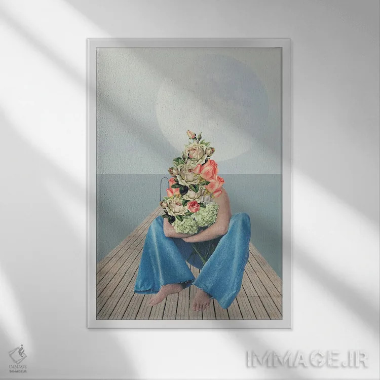 تابلو دکوراتیو فروتن اثر کیکی سی لندن - نمای قابدار سفید