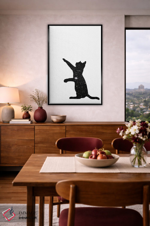 تابلو مینیمال گربه ها I اثر کیکی سی لندن - D3B