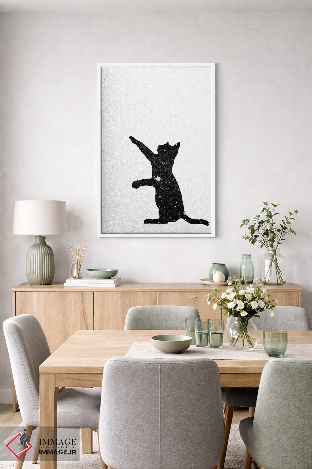 تابلو مینیمال گربه ها I اثر کیکی سی لندن - D4W