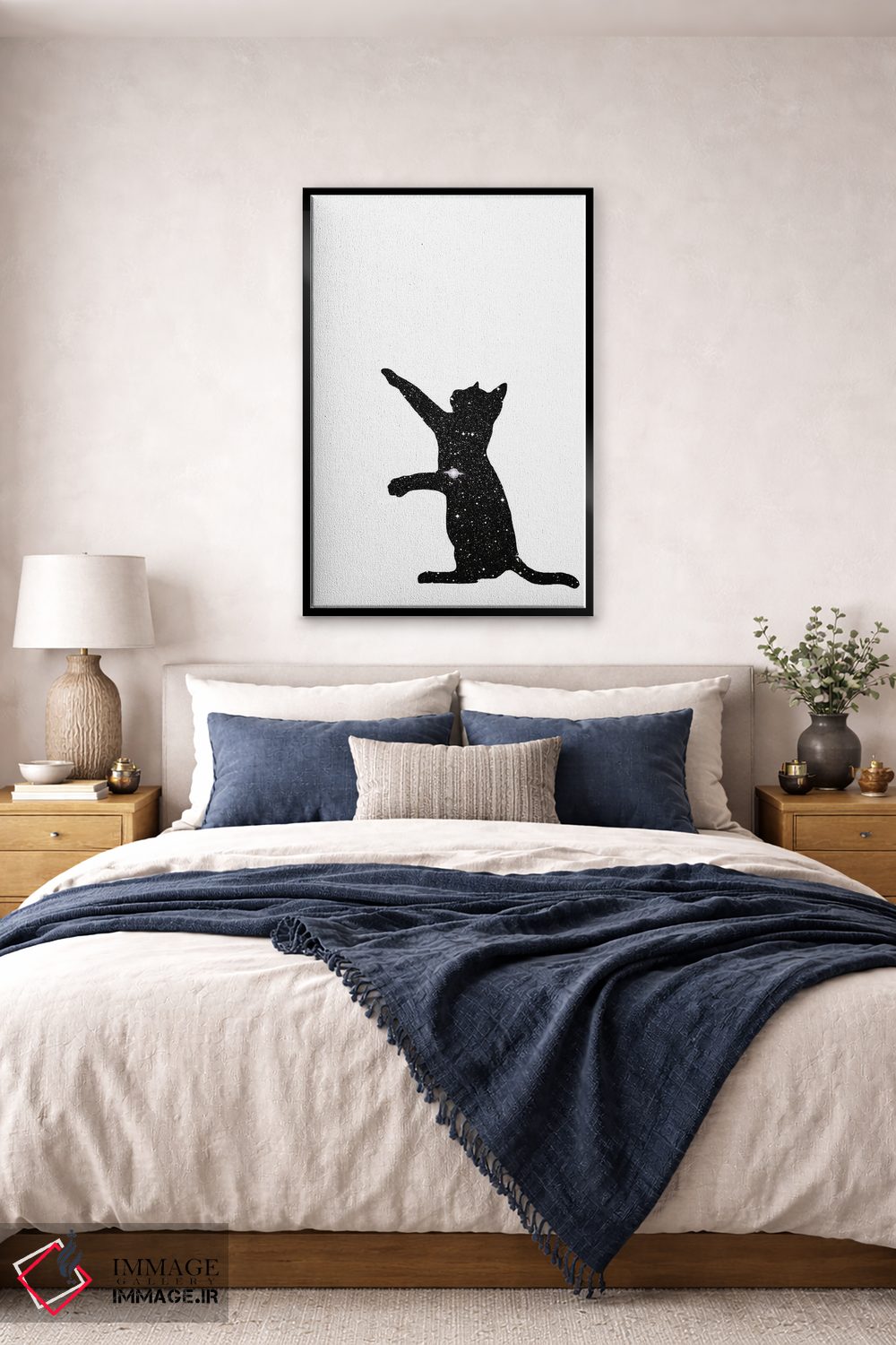 تابلو مینیمال گربه ها I اثر کیکی سی لندن - D5B