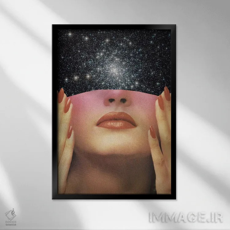 تابلو دکوراتیو پوشاندن اثر کیکی سی لندن - نمای قابدار مشکی