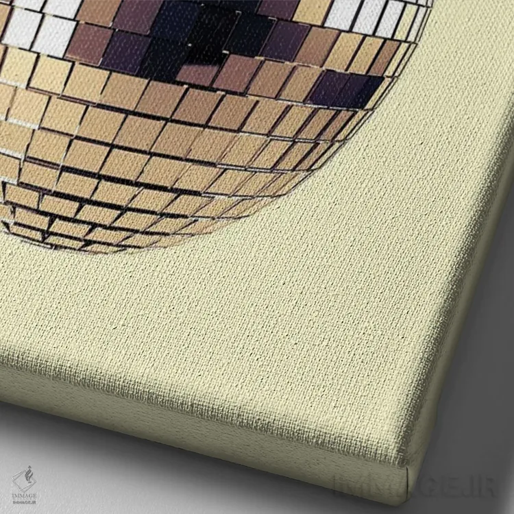 تابلو مینیمال مهمانی آناناس اثر کیکی سی لندن - نمای نزدیک بافت بوم