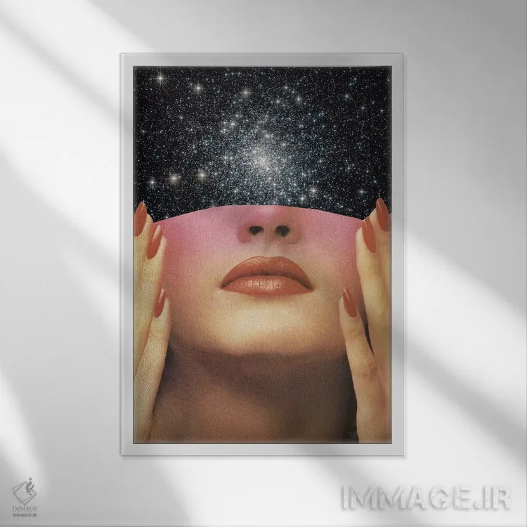 تابلو دکوراتیو پوشاندن اثر کیکی سی لندن - نمای قابدار سفید