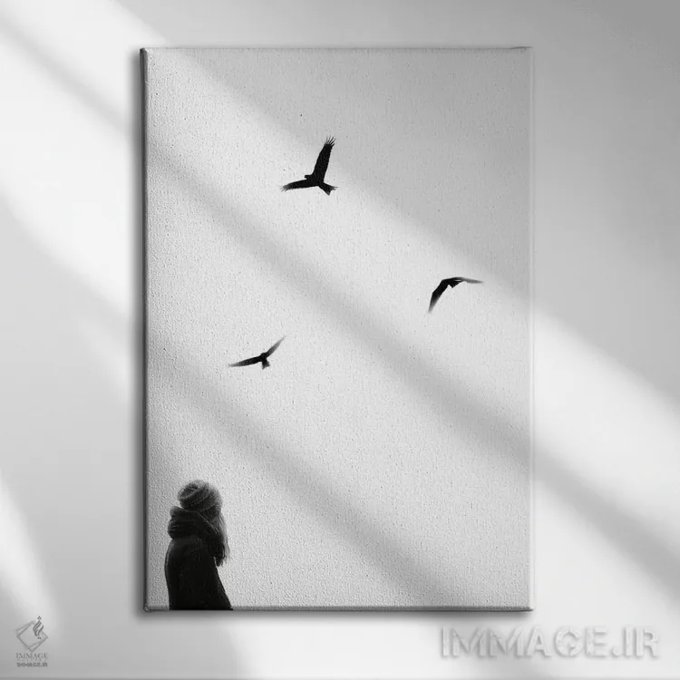 تابلو مینیمال به سادگی اثر کیکی سی لندن - نمای روبهرو روی دیوار