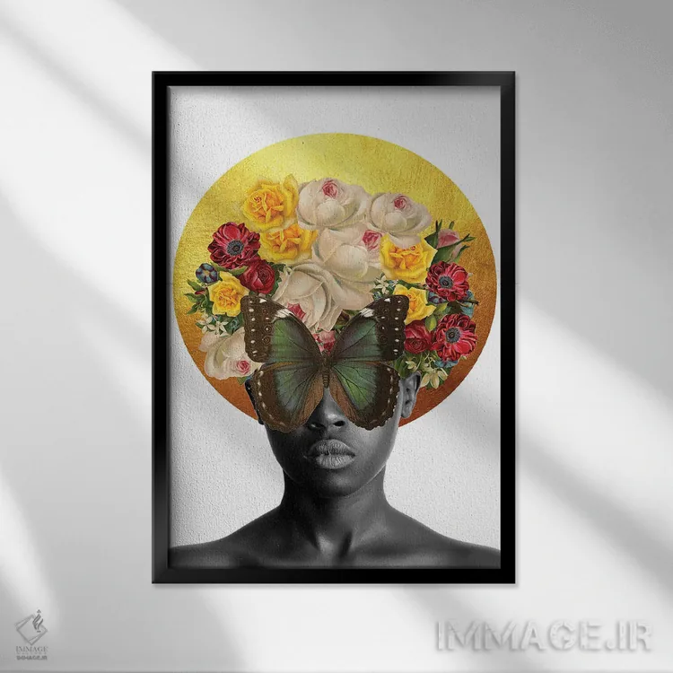 تابلو دکوراتیو زیبا اثر کیکی سی لندن - نمای قابدار مشکی