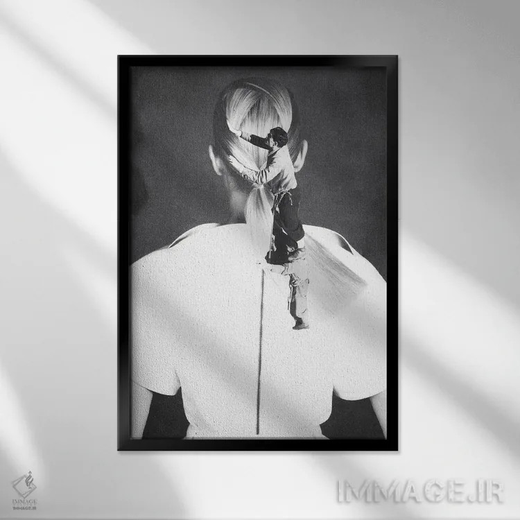 تابلو دکوراتیو هوایت را دارم اثر کیکی سی لندن - نمای قابدار مشکی