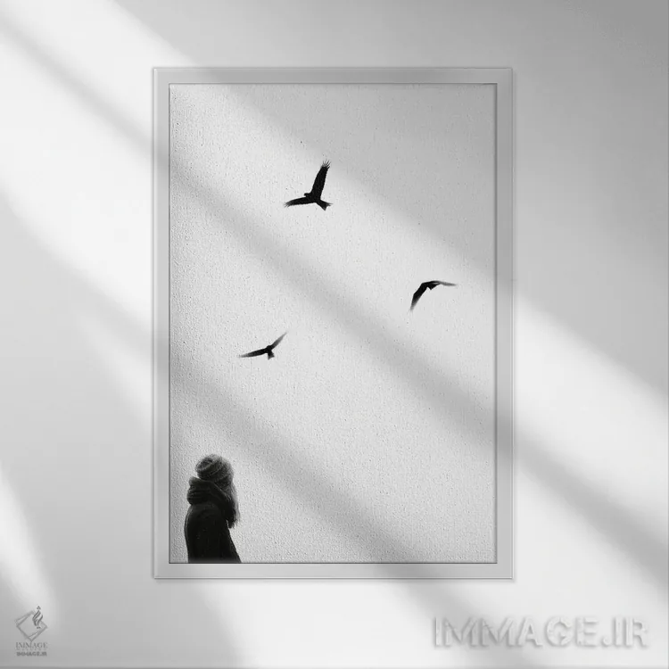 تابلو مینیمال به سادگی اثر کیکی سی لندن - نمای قابدار سفید