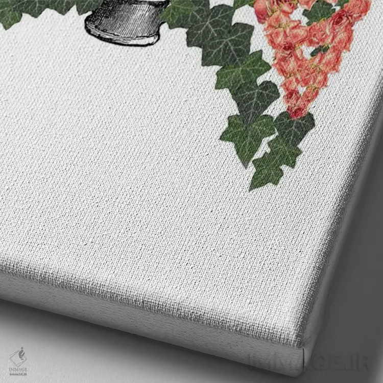 تابلو دکوراتیو قفسه سینه گل دار اثر کیکی سی لندن - نمای نزدیک بافت بوم