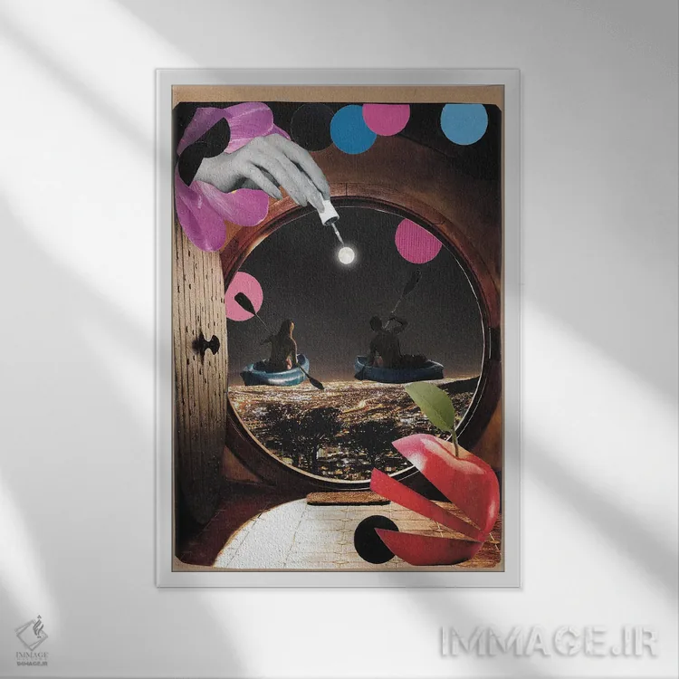 تابلو دکوراتیو فرار از شهر اثر کیکی سی لندن - نمای قابدار سفید