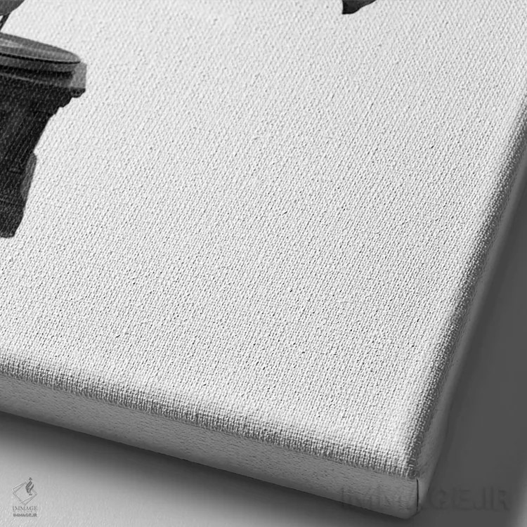 تابلو مینیمال گراموفلاور اثر کیکی سی لندن - نمای نزدیک بافت بوم