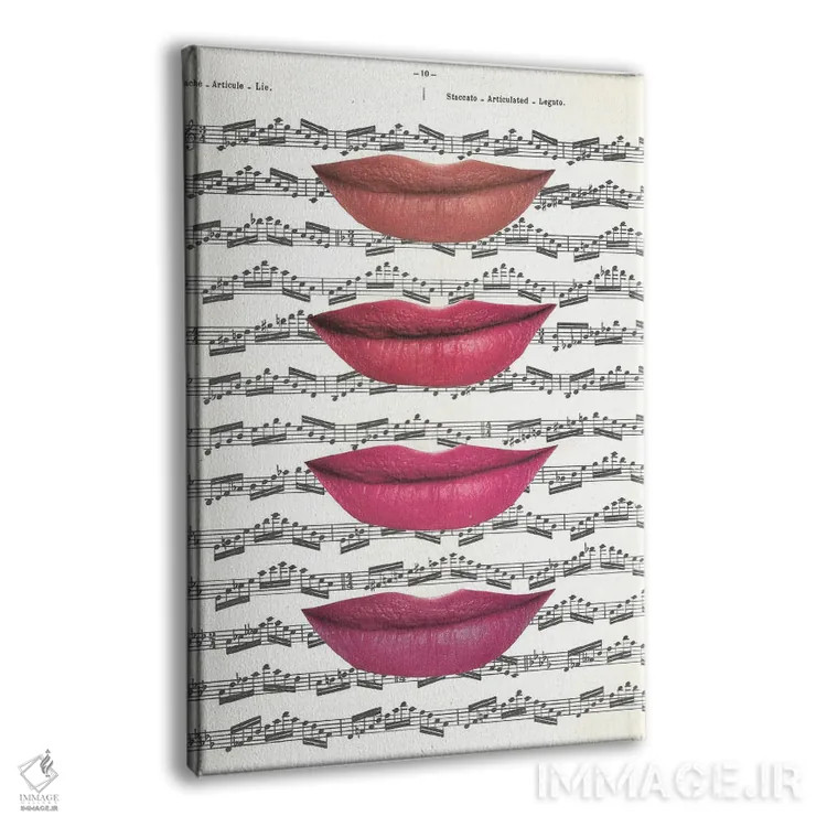 تابلو دکوراتیو بوسیدن موسیقی اثر کیکی سی لندن - نمای پرسپکتیو محصول