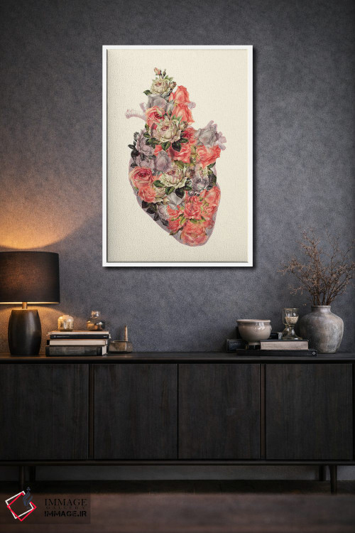 تابلو دکوراتیو قلب گل دار اثر کیکی سی لندن - D2W