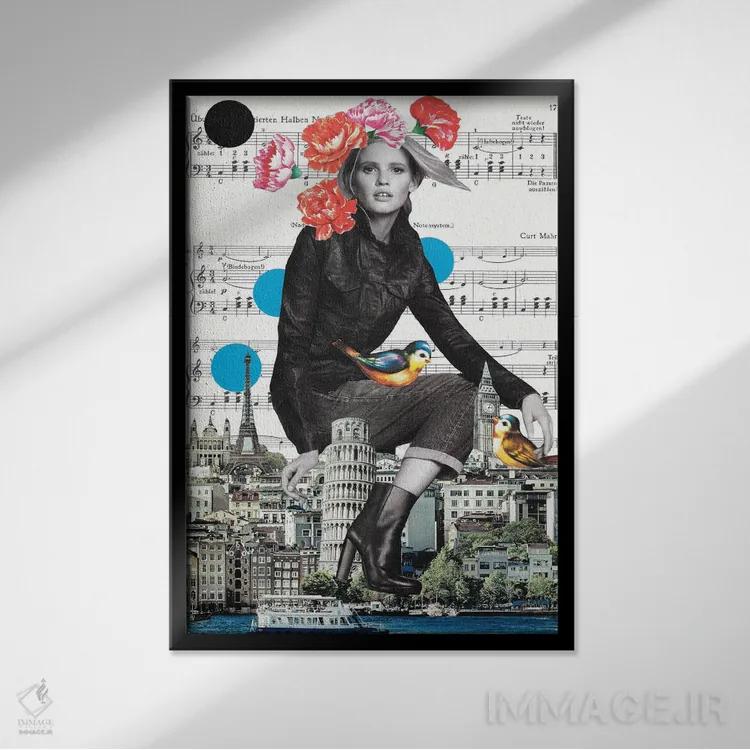 تابلو دکوراتیو راه مرا روشن کن اثر کیکی سی لندن - نمای قابدار مشکی