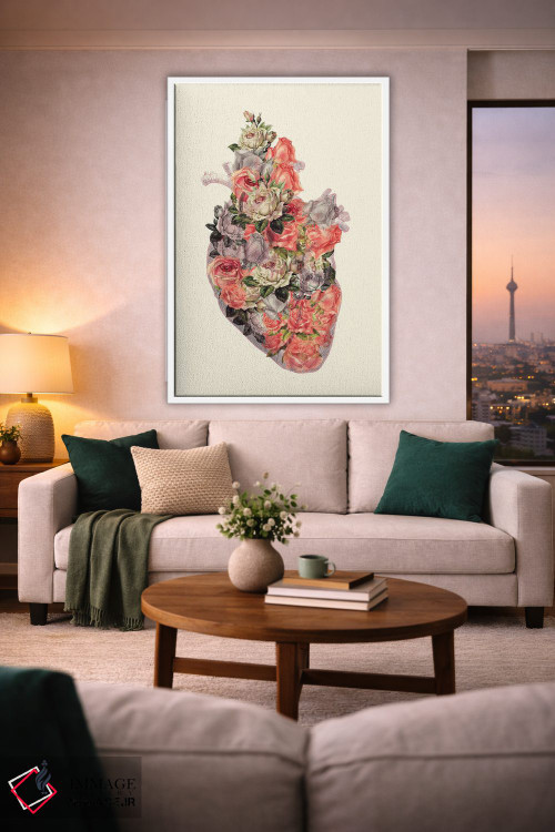تابلو دکوراتیو قلب گل دار اثر کیکی سی لندن - D1W