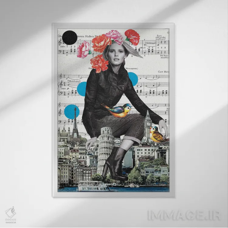 تابلو دکوراتیو راه مرا روشن کن اثر کیکی سی لندن - نمای قابدار سفید