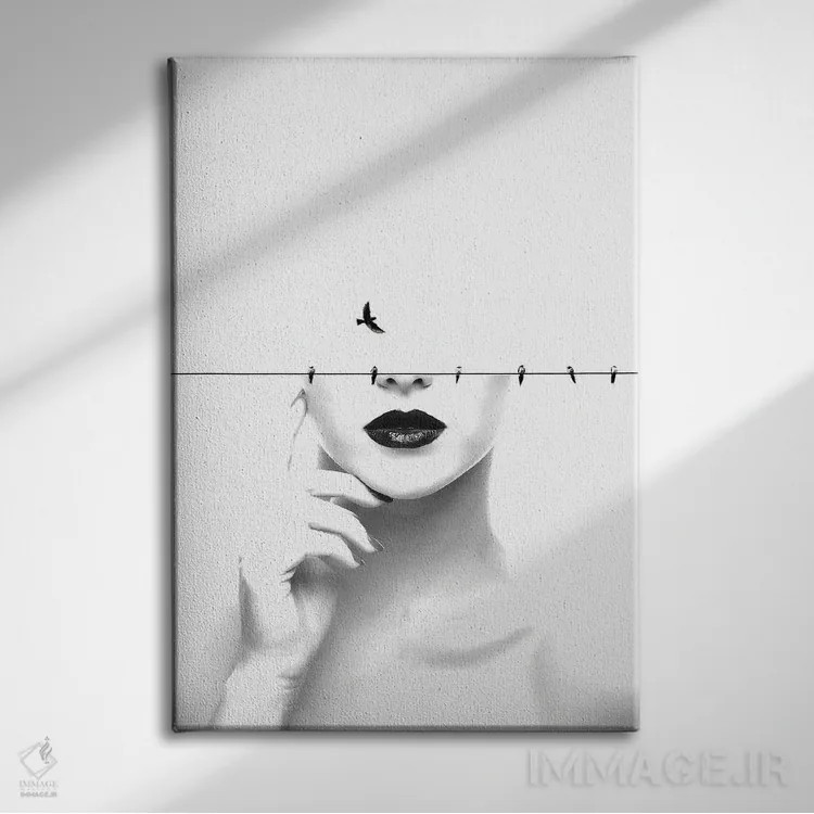 تابلو مینیمال بی فکر اثر کیکی سی لندن - نمای روبهرو روی دیوار