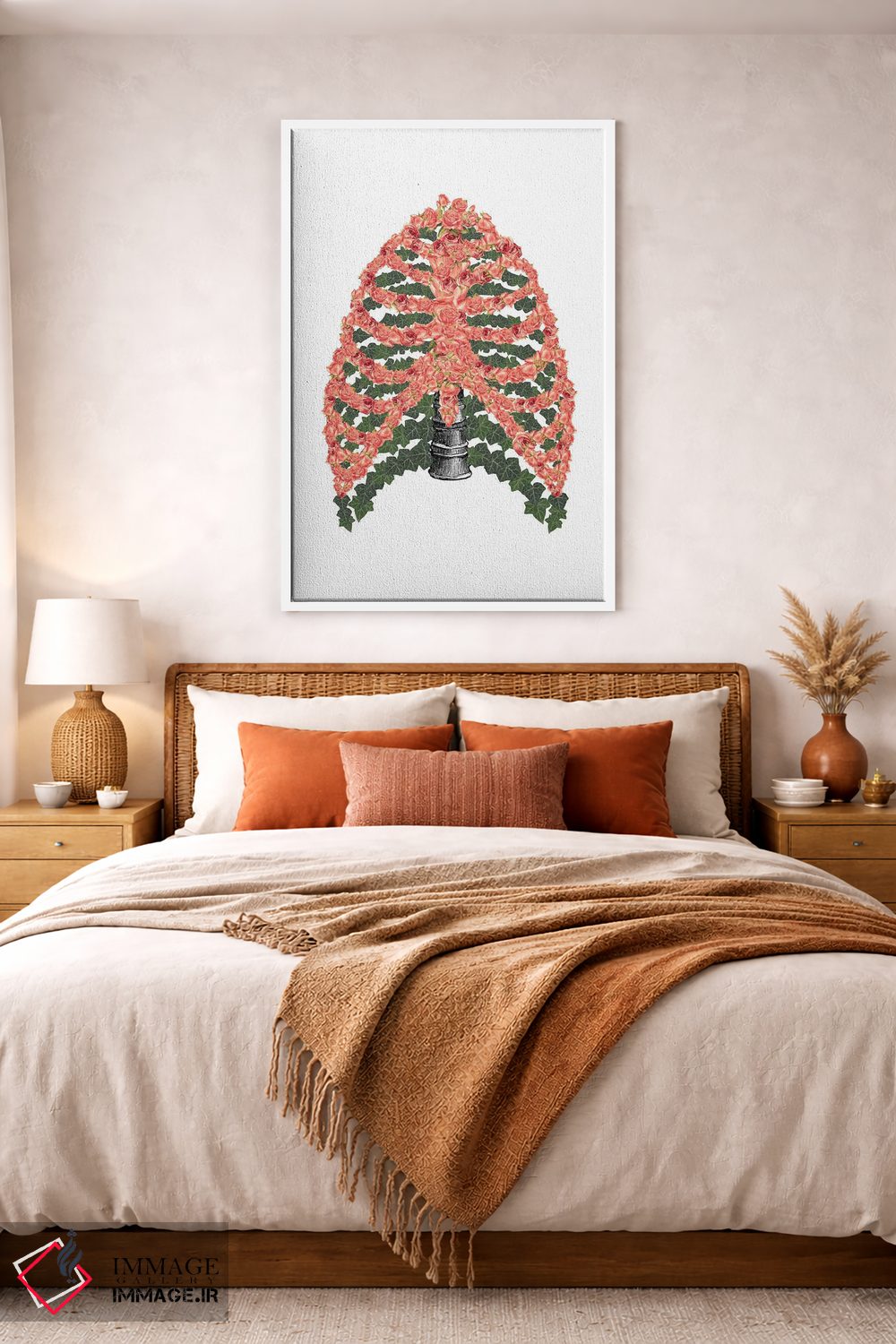 تابلو دکوراتیو قفسه سینه گل دار اثر کیکی سی لندن - D3W