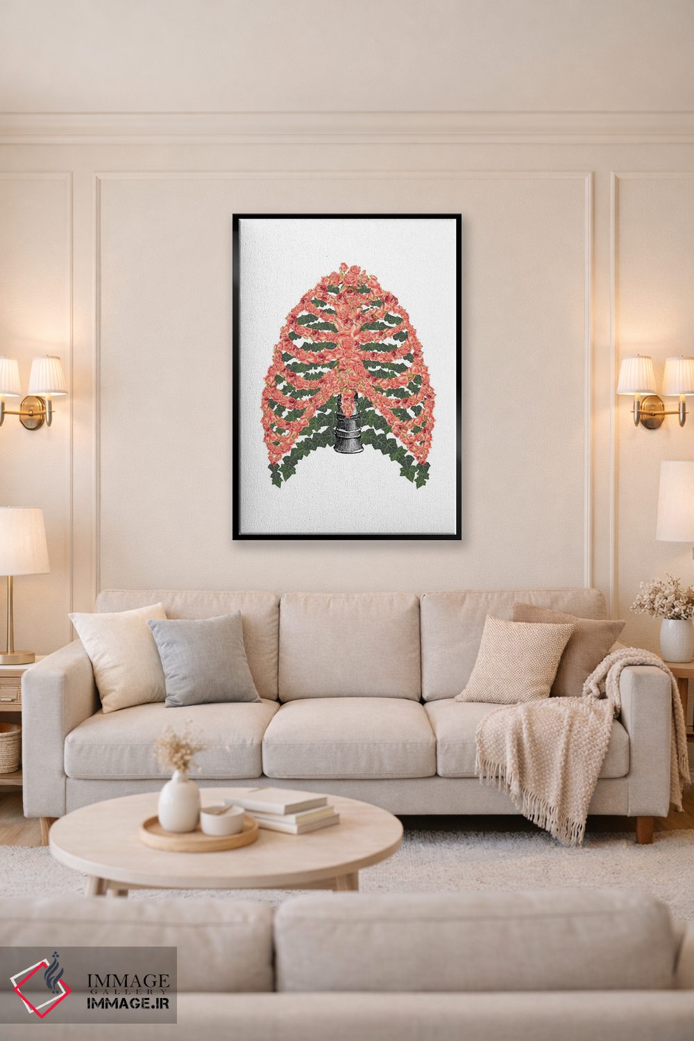 تابلو دکوراتیو قفسه سینه گل دار اثر کیکی سی لندن - D4B