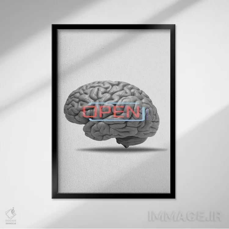 تابلو مینیمال روشن فکر اثر کیکی سی لندن - نمای قابدار مشکی