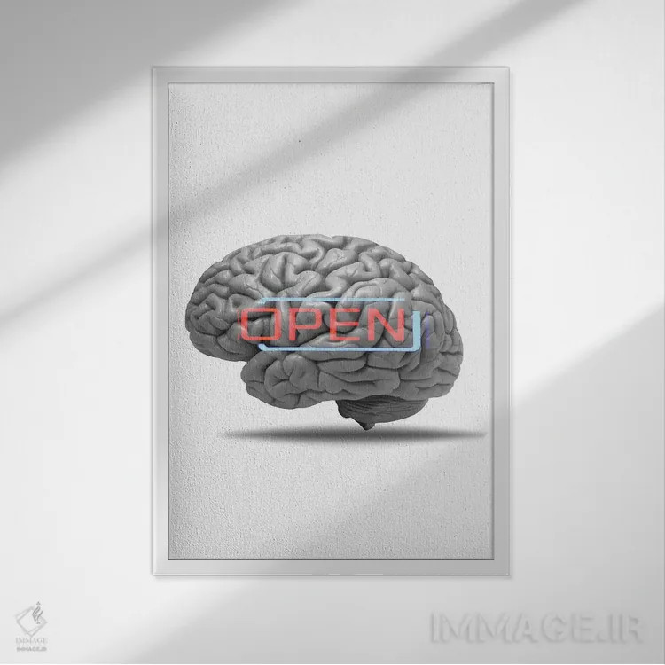 تابلو مینیمال روشن فکر اثر کیکی سی لندن - نمای قابدار سفید