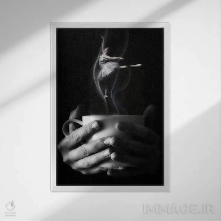 تابلو دکوراتیو جوهره اثر کیکی سی لندن - نمای قابدار سفید