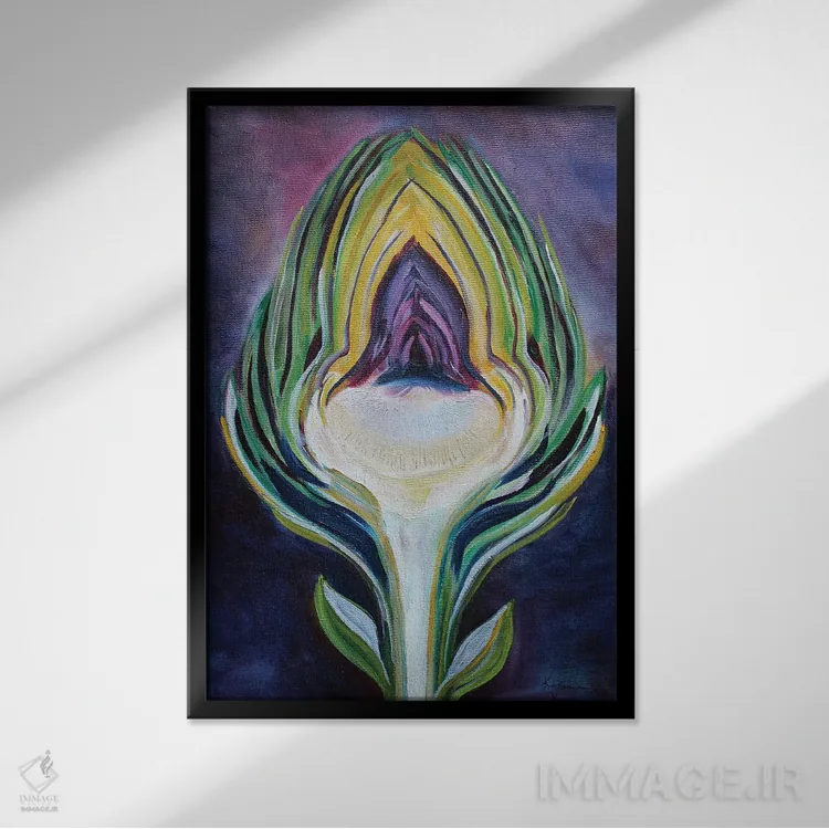 تابلو دکوراتیو آرتیشو اثر کریستین کاینر - نمای قابدار مشکی