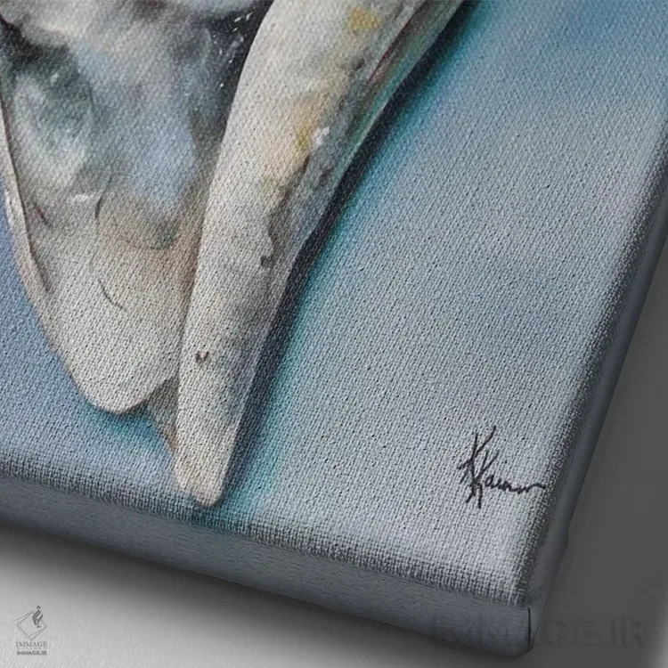 تابلو دکوراتیو حلزون صاعقه ای اثر کریستین کاینر - نمای نزدیک بافت بوم