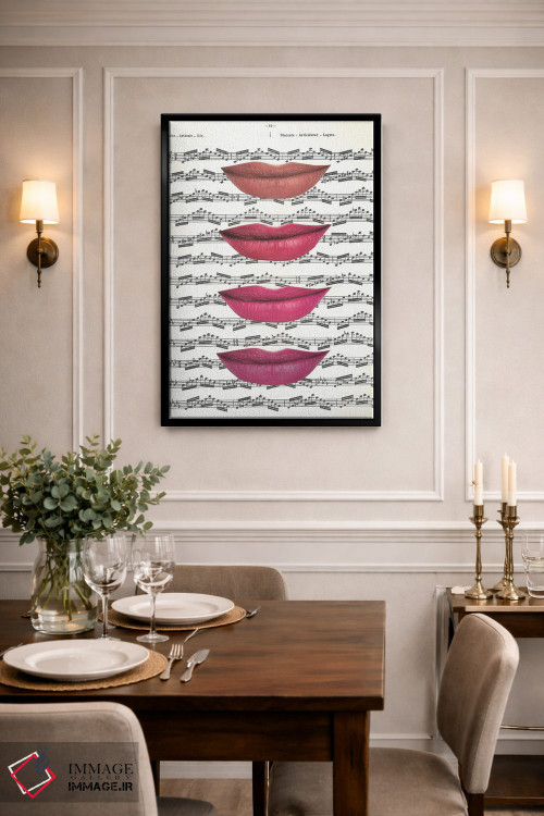 تابلو دکوراتیو بوسیدن موسیقی اثر کیکی سی لندن - D2B