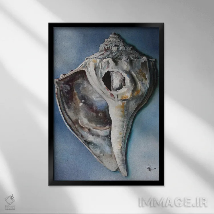 تابلو دکوراتیو حلزون صاعقه ای اثر کریستین کاینر - نمای قابدار مشکی