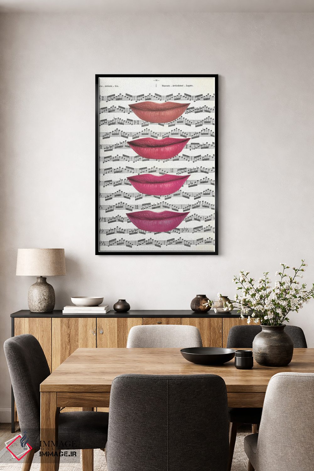 تابلو دکوراتیو بوسیدن موسیقی اثر کیکی سی لندن - D4B