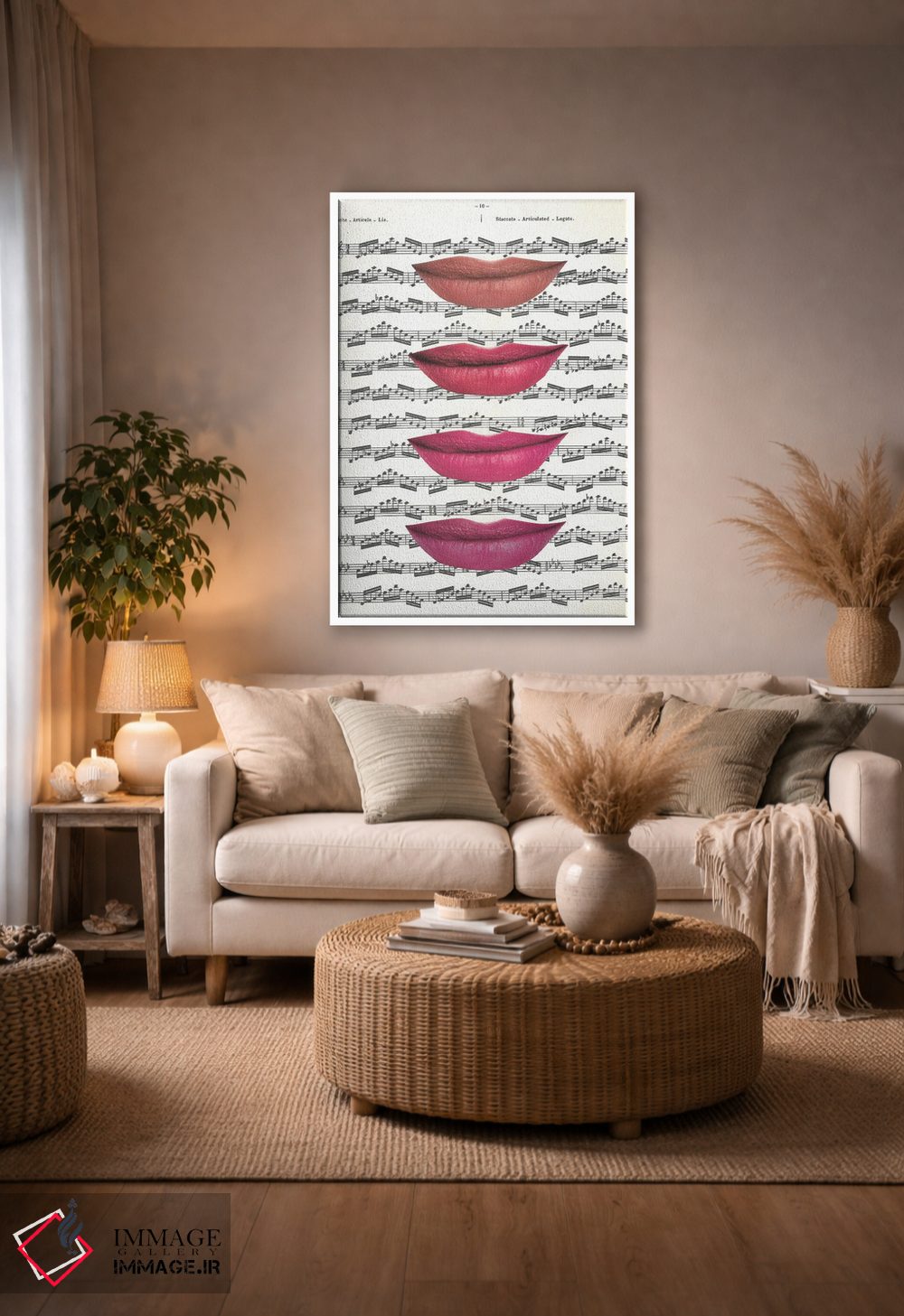 تابلو دکوراتیو بوسیدن موسیقی اثر کیکی سی لندن - D3W