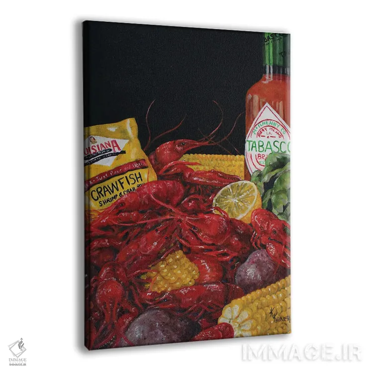 تابلو دکوراتیو خرچنگ پخته لوییزیانا اثر کریستین کاینر - نمای پرسپکتیو محصول