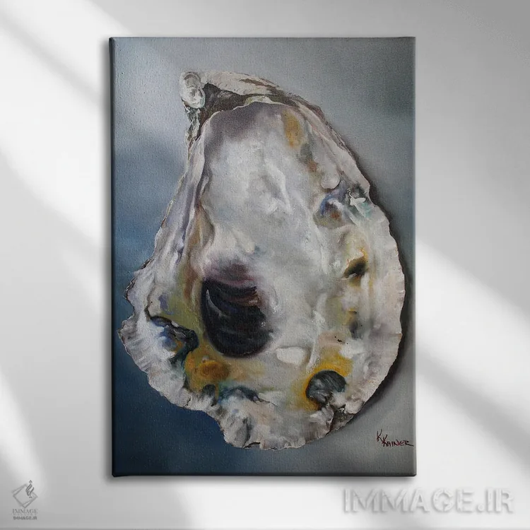 تابلو مدرن صدف بارنستبل اثر کریستین کاینر - نمای روبهرو روی دیوار