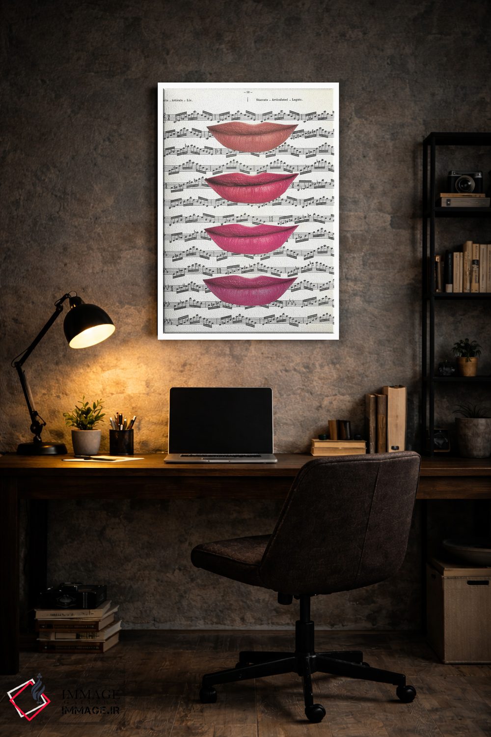 تابلو دکوراتیو بوسیدن موسیقی اثر کیکی سی لندن - D6W