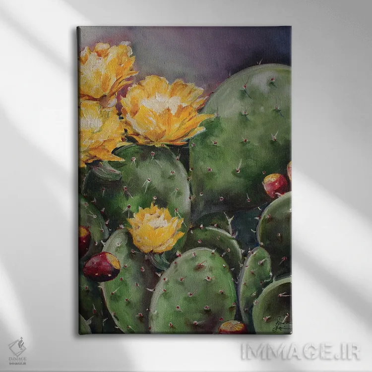 تابلو دکوراتیو انجیر تیغی اثر کریستین کاینر - نمای روبهرو روی دیوار