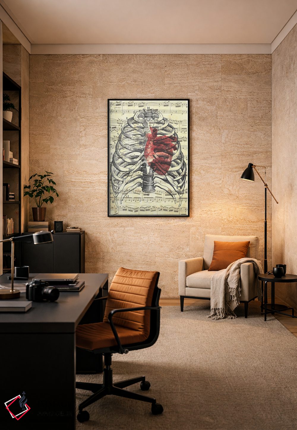 تابلو دکوراتیو ضربان قلب اثر کیکی سی لندن - D6B