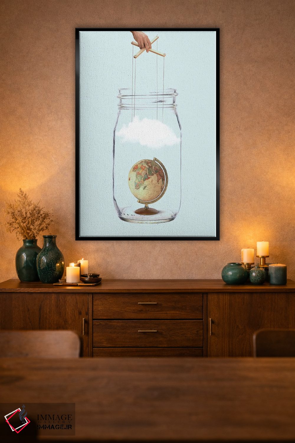 تابلو دکوراتیو مثل یک ماپت اثر کیکی سی لندن - D2B