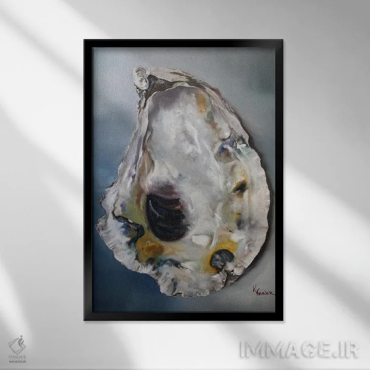 تابلو مدرن صدف بارنستبل اثر کریستین کاینر - نمای قابدار مشکی