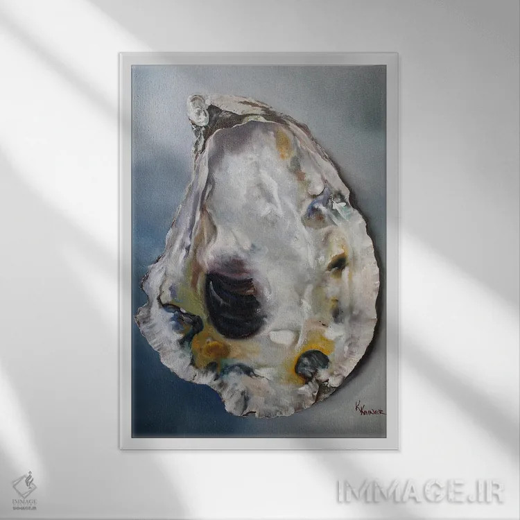 تابلو مدرن صدف بارنستبل اثر کریستین کاینر - نمای قابدار سفید