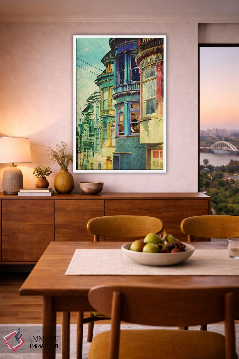 تابلو دکوراتیو پشت پنجره اثر کیکی سی لندن - D6W