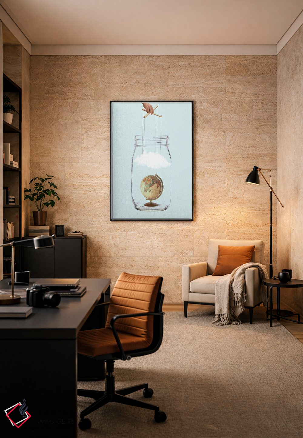 تابلو دکوراتیو مثل یک ماپت اثر کیکی سی لندن - D6B