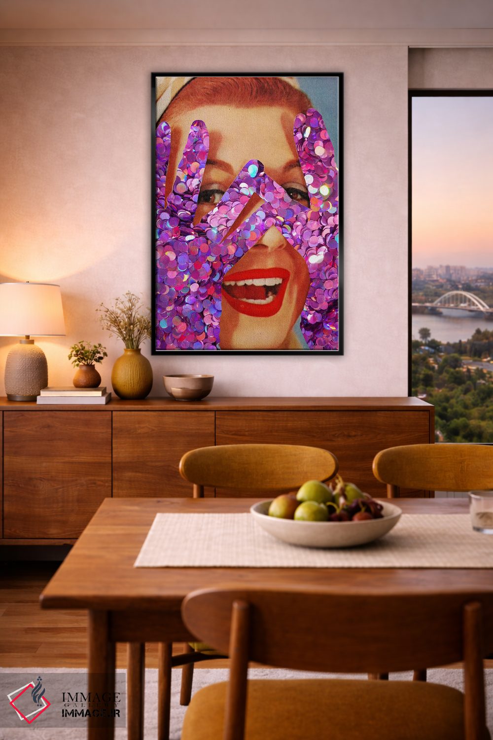 تابلو دکوراتیو درخشش بنفش اثر کیکی سی لندن - D6B