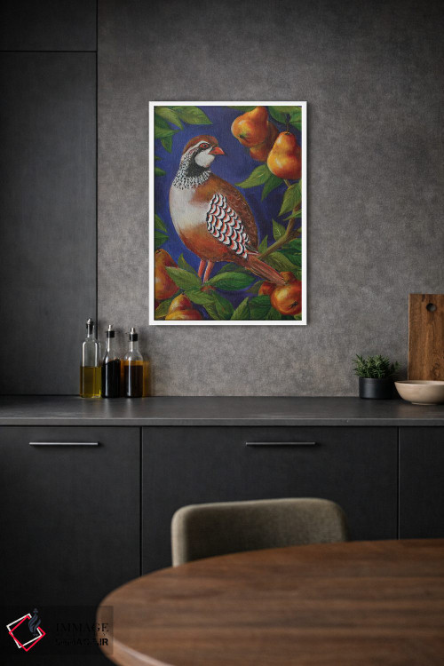 تابلو دکوراتیو بلدرچین روی درخت گلابی اثر کریستین کاینر - D1W