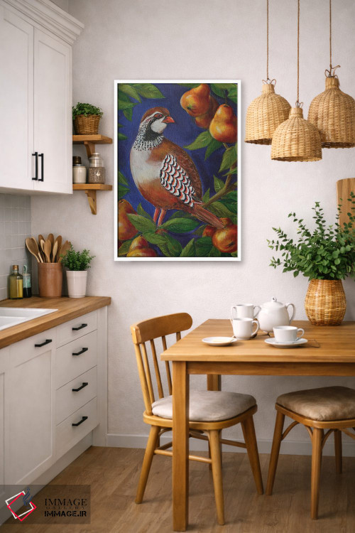 تابلو دکوراتیو بلدرچین روی درخت گلابی اثر کریستین کاینر - D4W