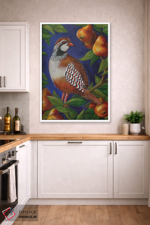 تابلو دکوراتیو بلدرچین روی درخت گلابی اثر کریستین کاینر - D3W