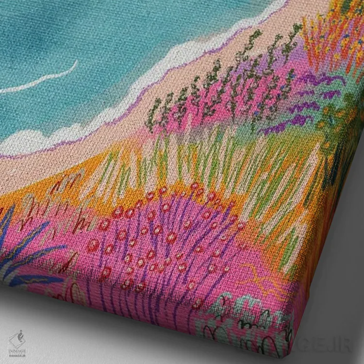 تابلو دکوراتیو منظره دریا اثر کارتیکا پارامیتا - نمای نزدیک بافت بوم