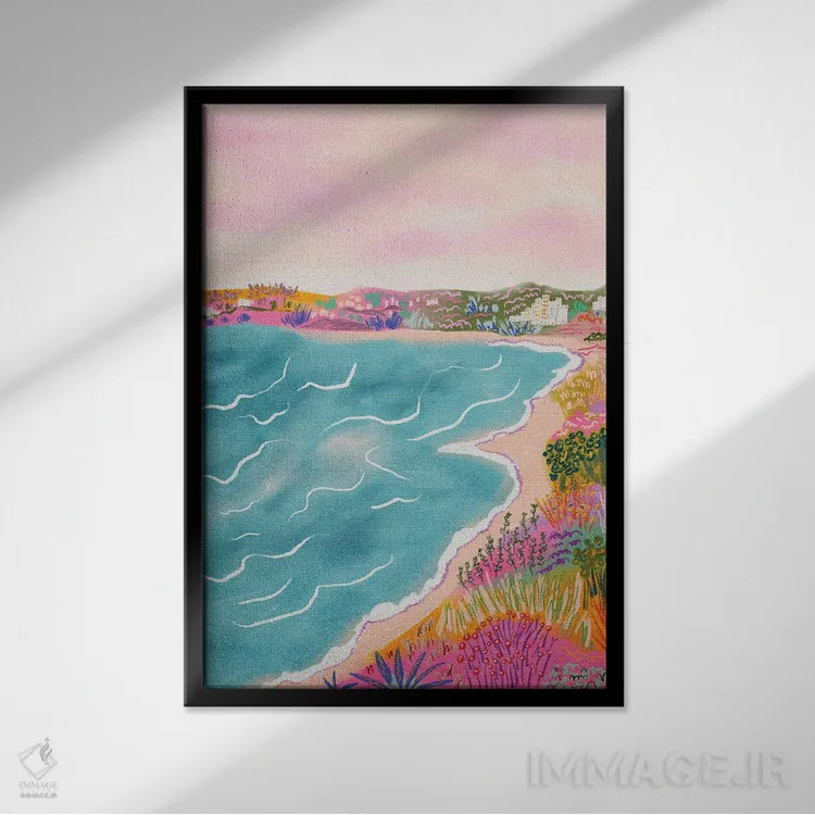 تابلو دکوراتیو منظره دریا اثر کارتیکا پارامیتا - نمای قابدار مشکی