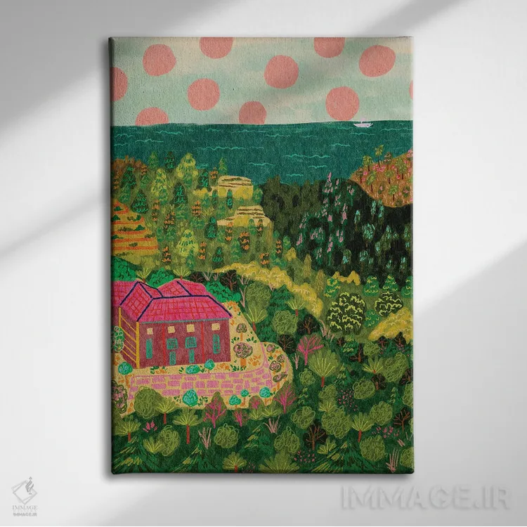 تابلو دکوراتیو در راه ساحل اثر کارتیکا پارامیتا - نمای روبهرو روی دیوار