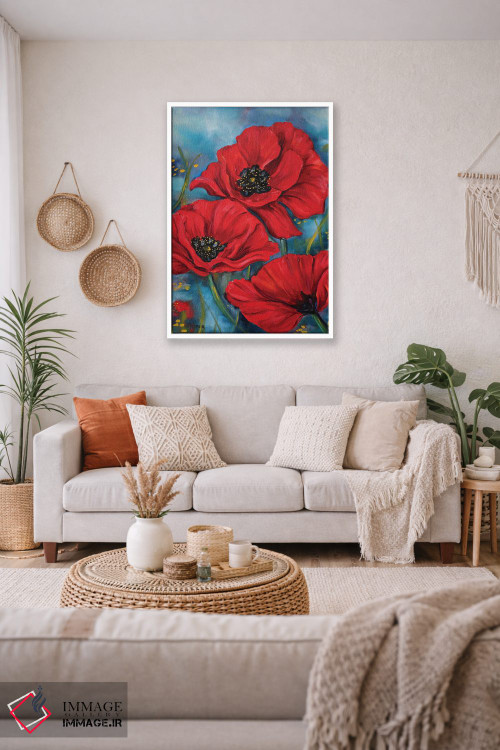 تابلو دکوراتیو شقایق های قرمز اثر کریستین کاینر - D2W