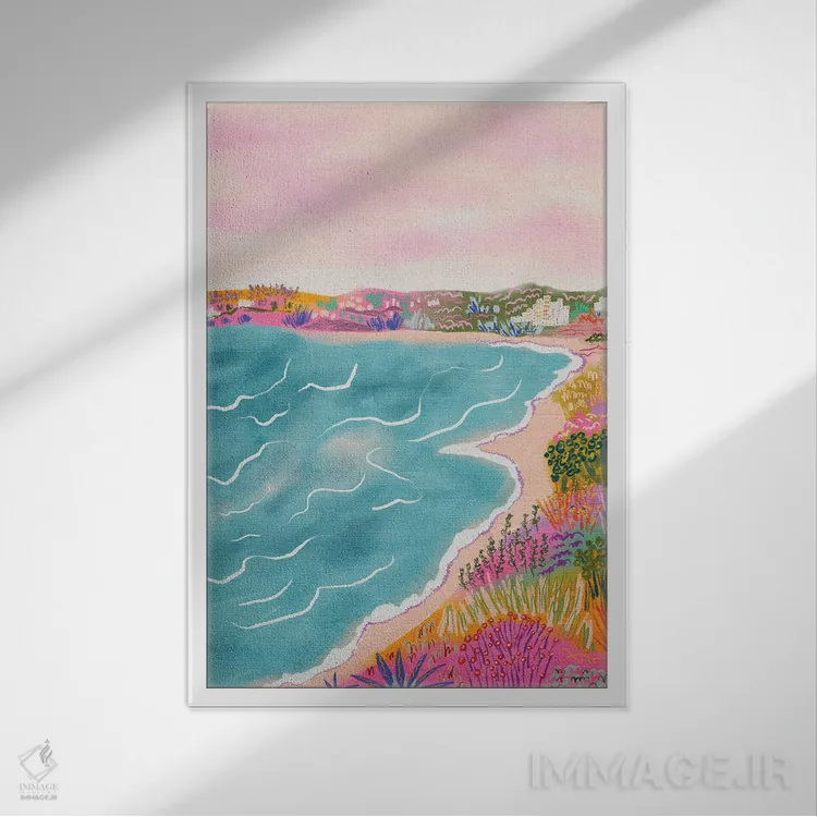تابلو دکوراتیو منظره دریا اثر کارتیکا پارامیتا - نمای قابدار سفید
